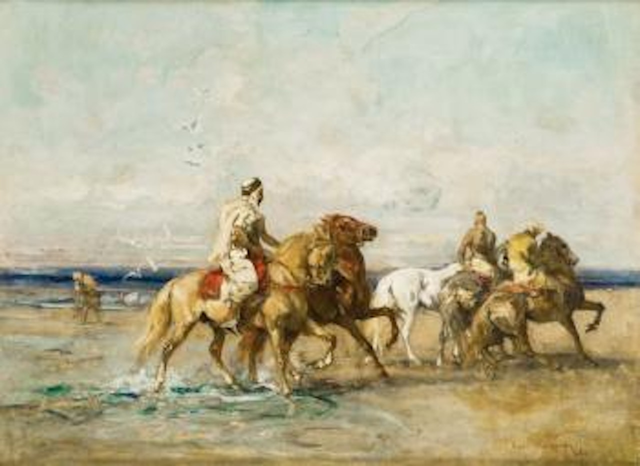 Cavaliers au bord de la mer by Henri Émilien Rousseau