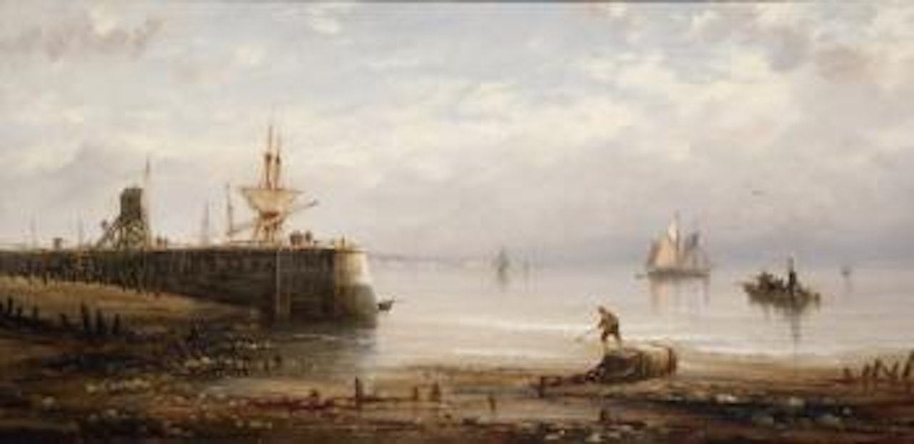Embarcadere a maree basse by François Etienne Musin