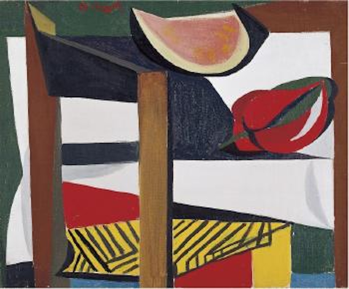 Sedia, cocomero e peperone by Renato Guttuso