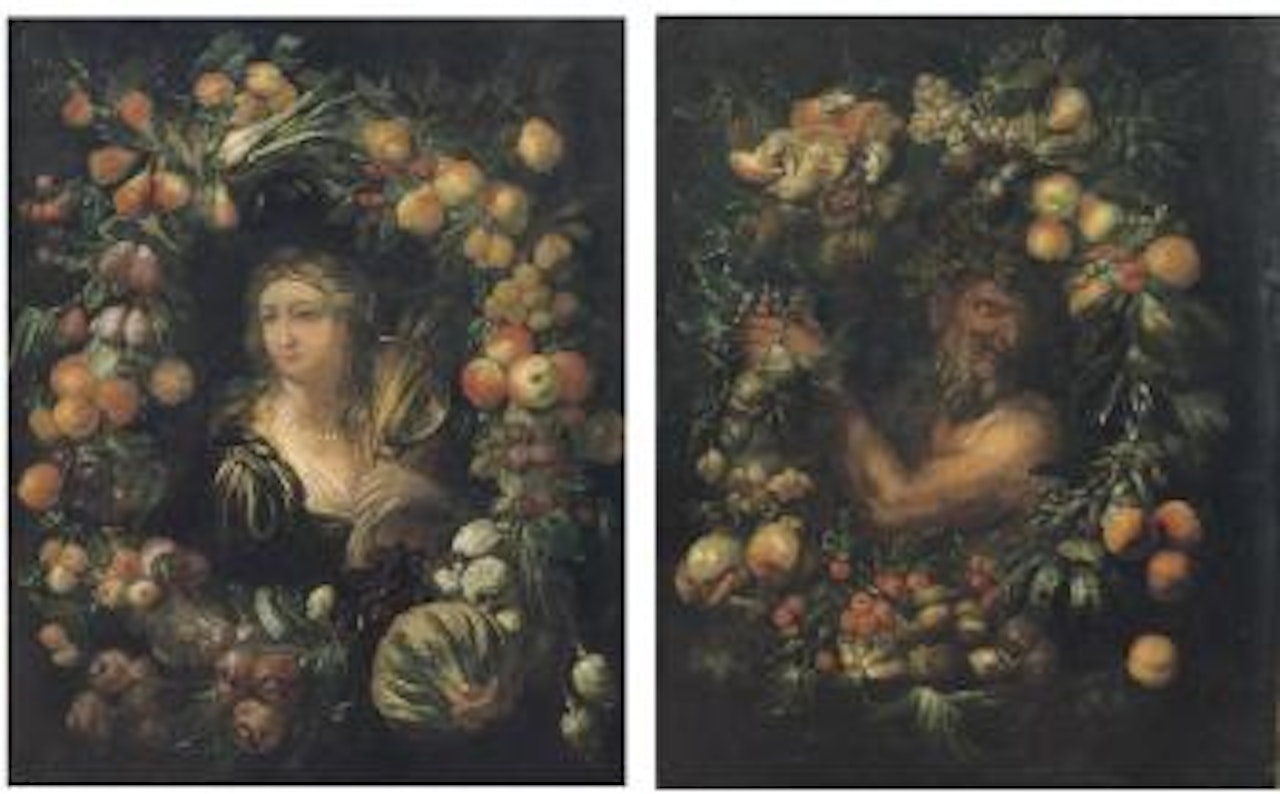 Allegoria dell'Estate. Allegoria dell'Autunno by Roman School