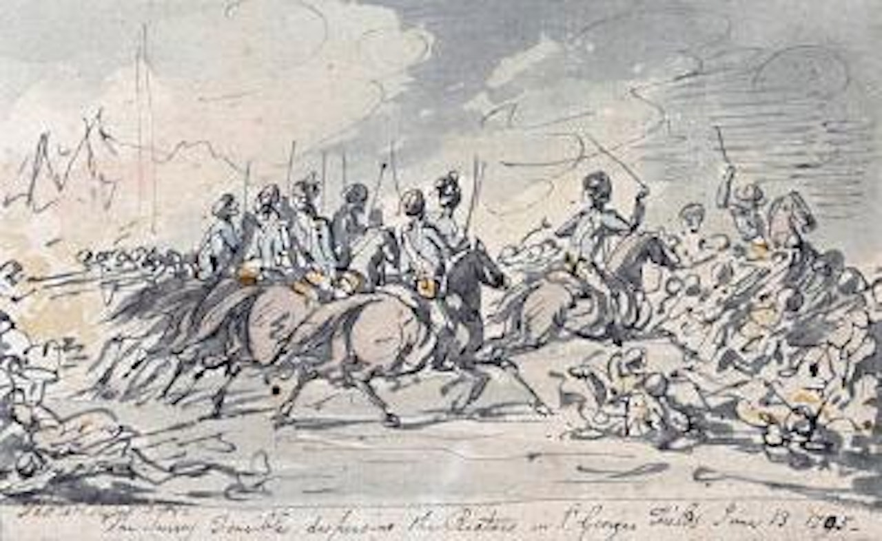 The Surrey Terribles dispersing the Risters in St. George's Fields, June 13th, 1795 by Thomas Rowlandson