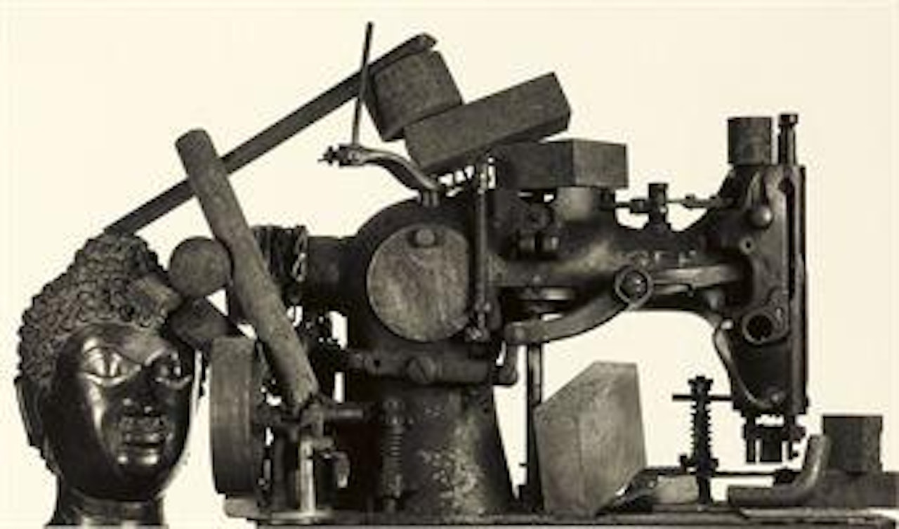 Sewing Machine with Bronze Head by Irving Penn