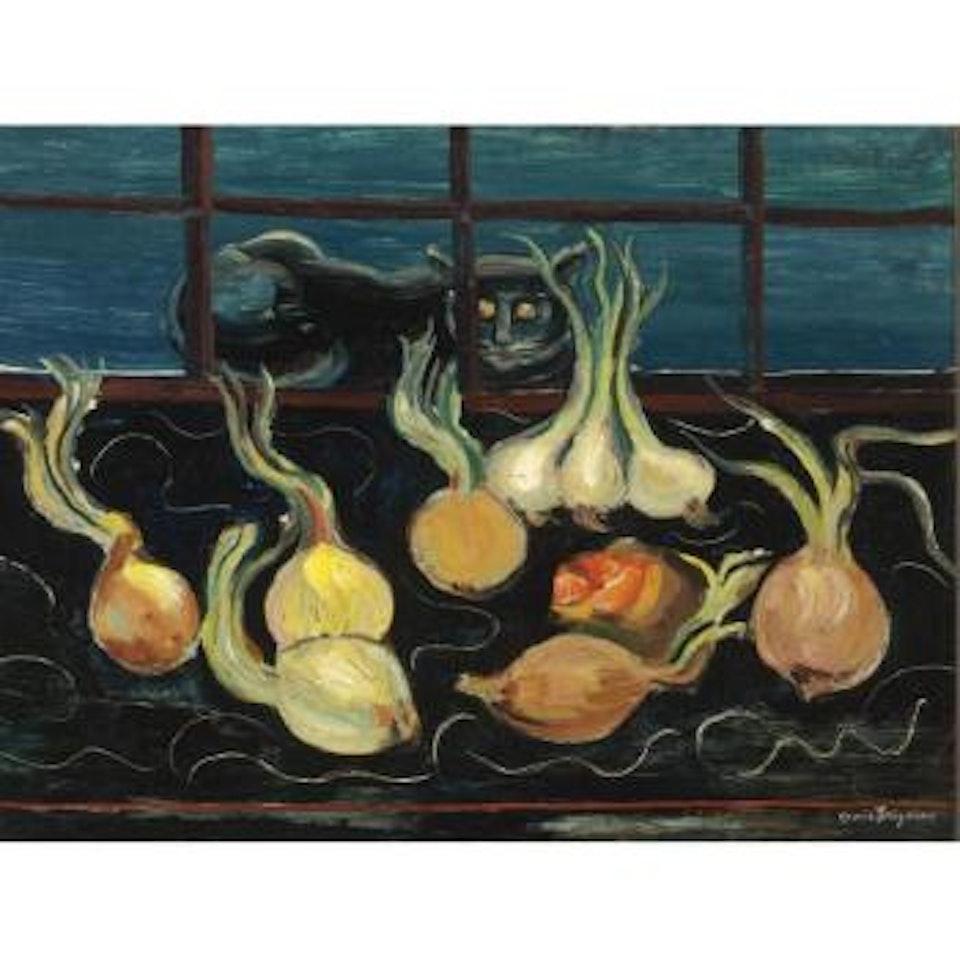 Still Life With Cat And Onions by Boris Grigoriev