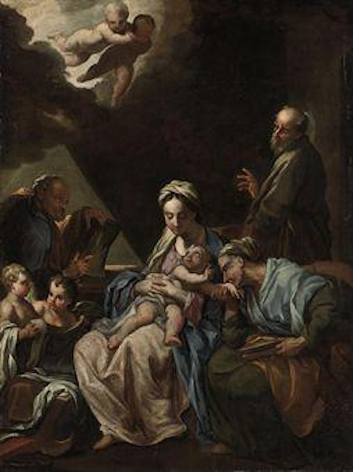The Holy Family with Saints Anne and Joachim by Roman School