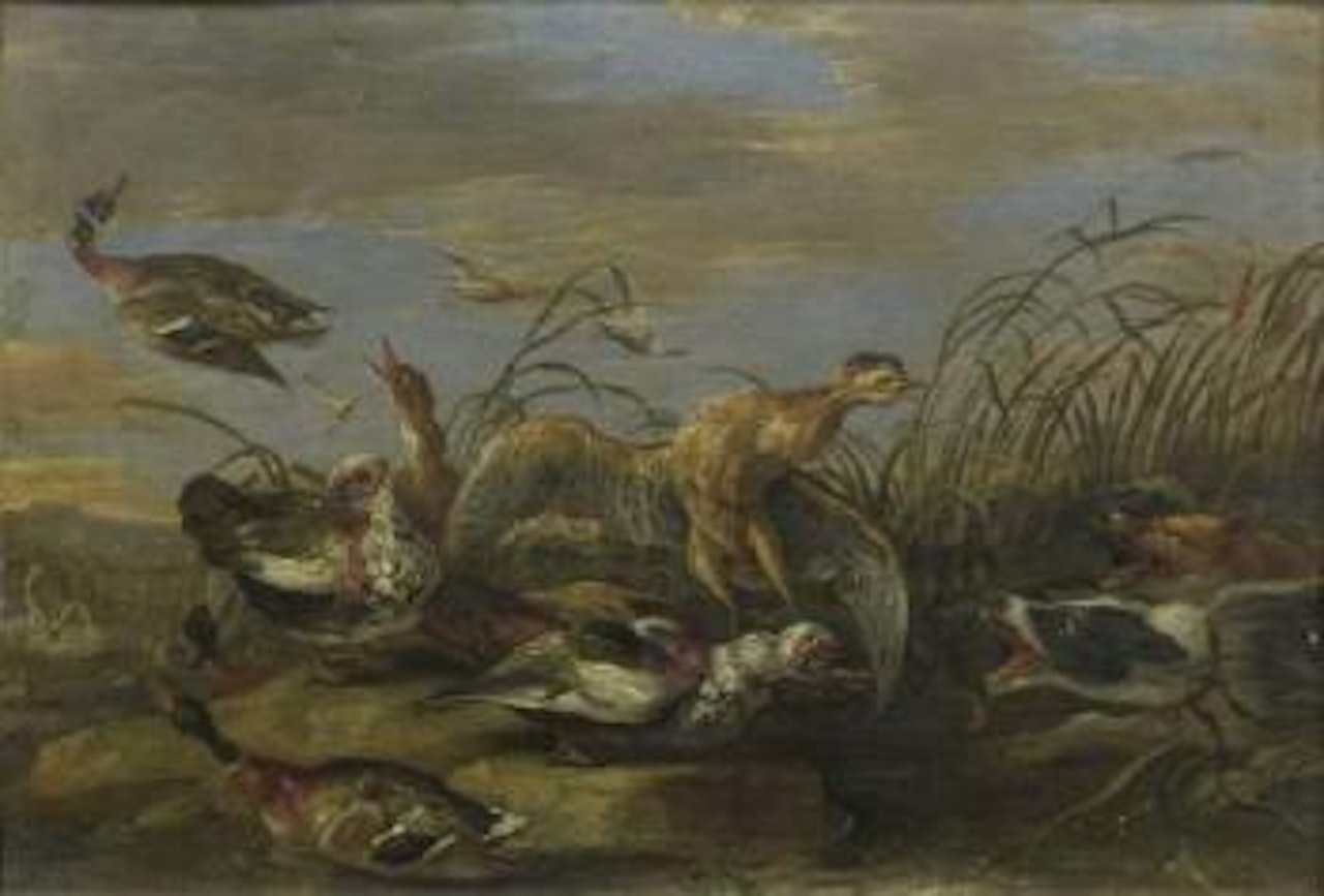 Chiens et volatiles dans un paysage by Jan Van Kessel The Elder
