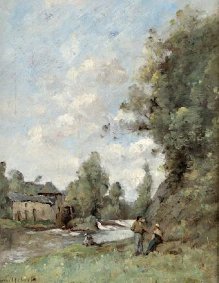 La pause près du moulin by Paul Désiré Trouillebert