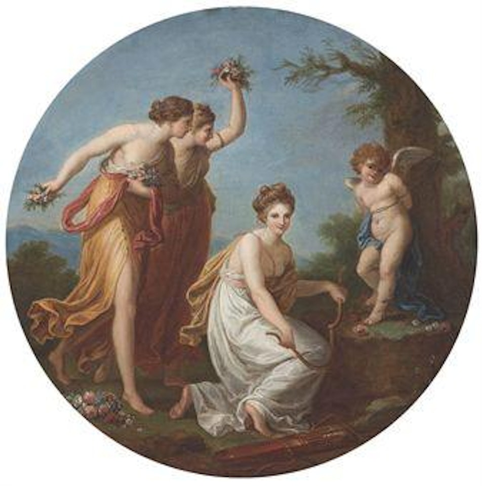 The Punishment of Cupid, in a painted circle by Angelica Kauffmann