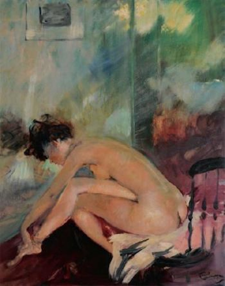 Femme nue assis by Jean Gabriel Domergue
