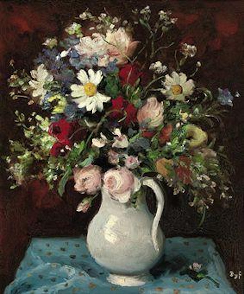 Bouquet au pichet blanc by Marcel Dyf