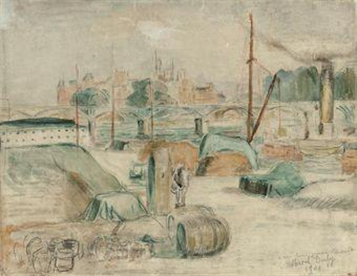 Au pont du chargement by Raoul Dufy