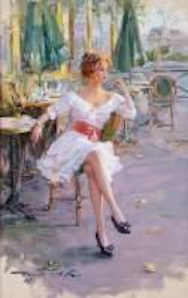 À la terrasse du café by Constantin Razoumov