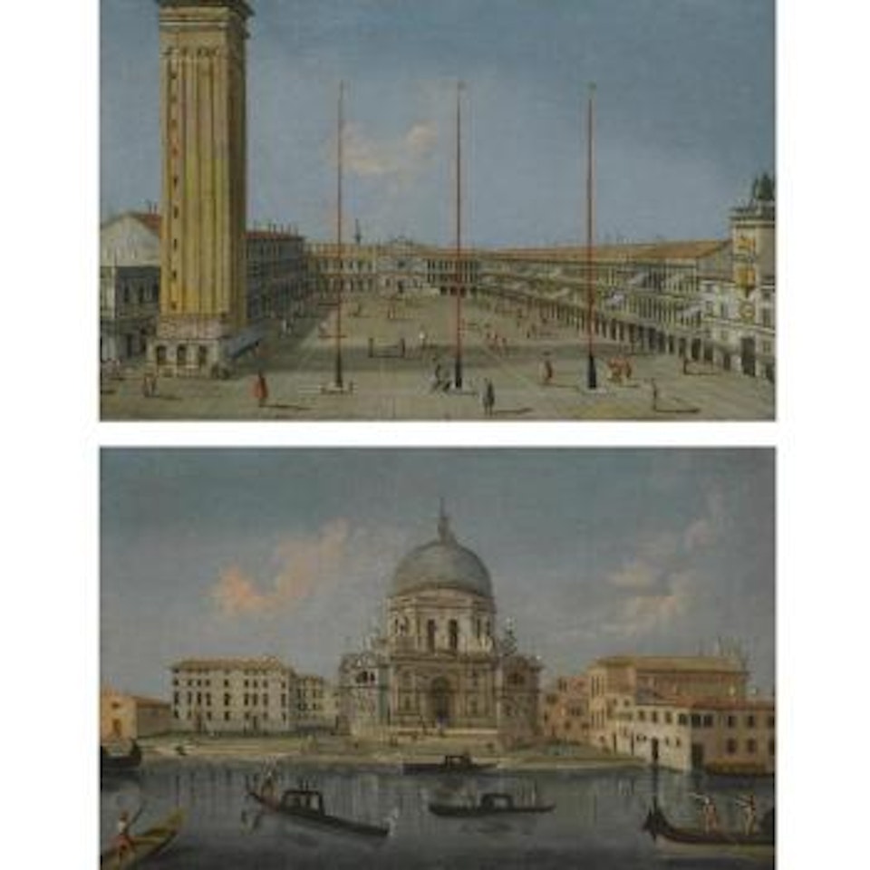 Venice, The Piazza San Marco Looking West Along The Central Line; Venice, Santa Maria Della Salute by Venetian School