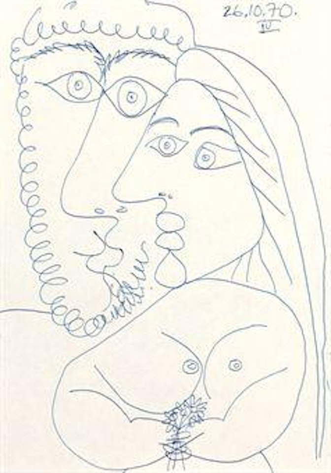 Homme et femme au bouquet by Pablo Picasso