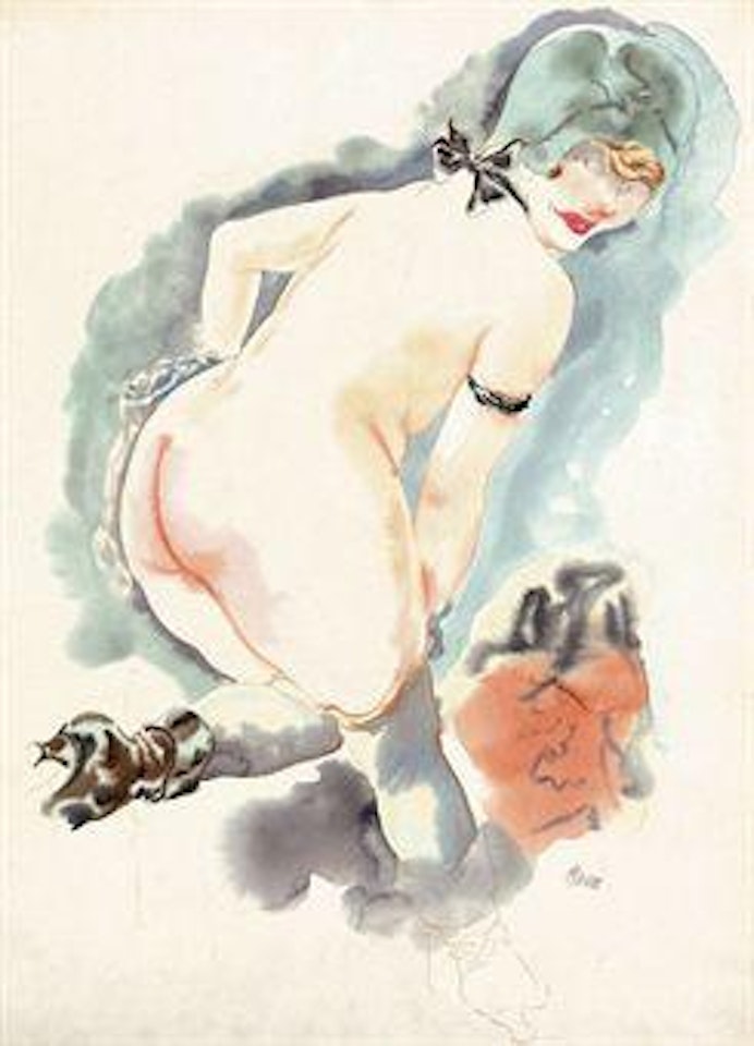Akt mit Stiefellette Lotte Schmalhausen by George Grosz