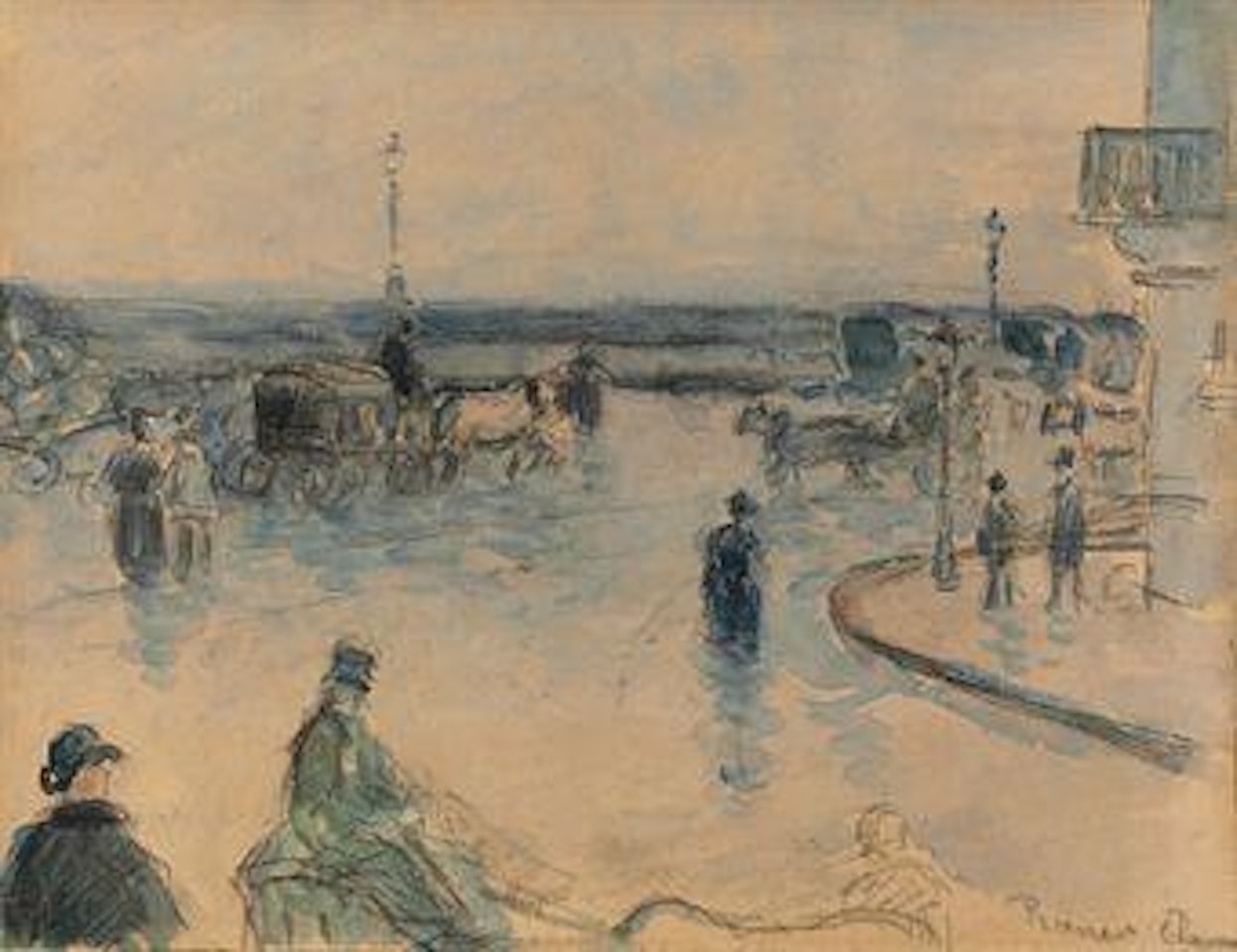 Rouen sous la pluie by Camille Pissarro