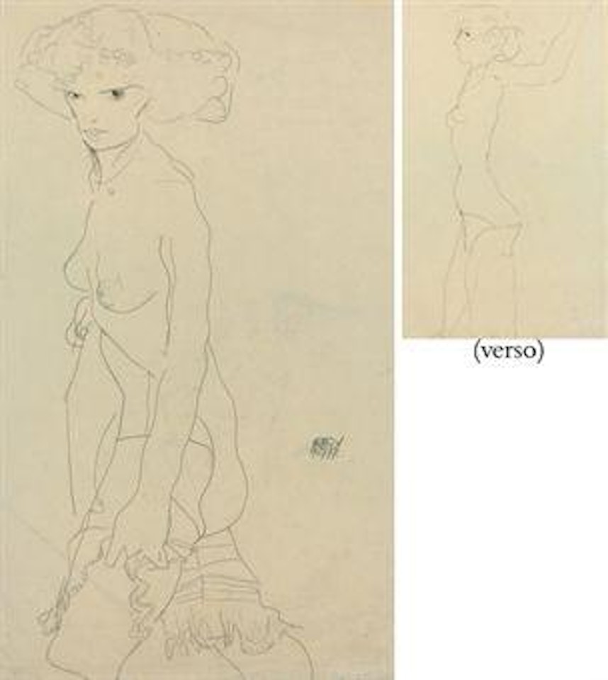 Madchenakt (recto and verso) by Egon Schiele