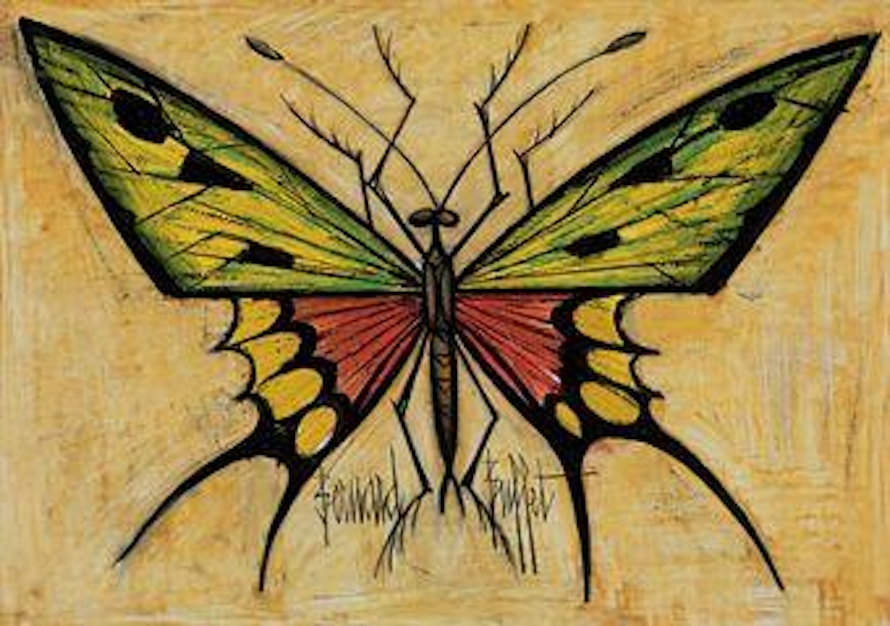 Papillon vert et orange by Bernard Buffet