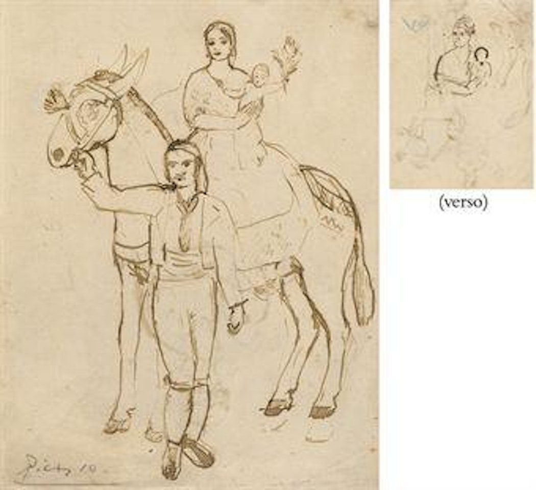 Une famille Catalane (recto); Mère et enfant (verso) by Pablo Picasso