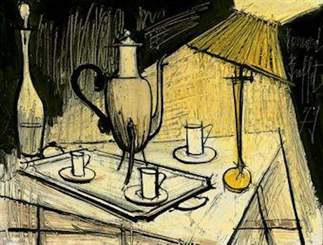 Nature morte au service à café by Bernard Buffet