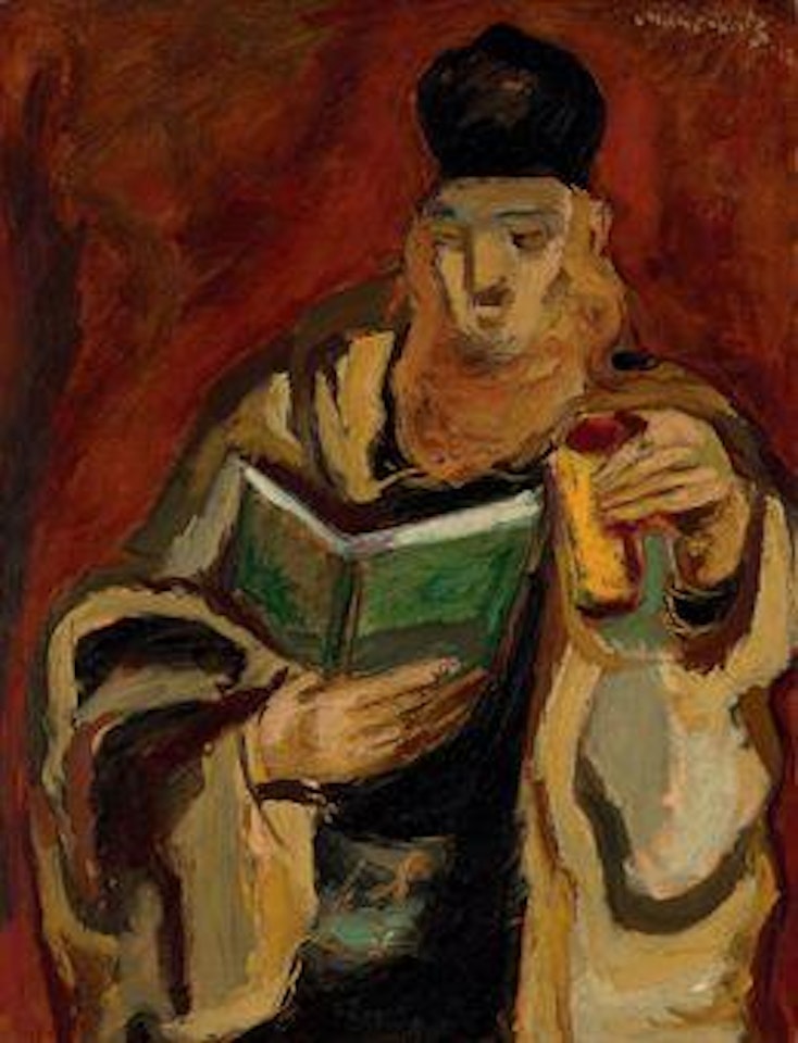 Rabbi saying Kiddush by Emmanuel Mané-Katz