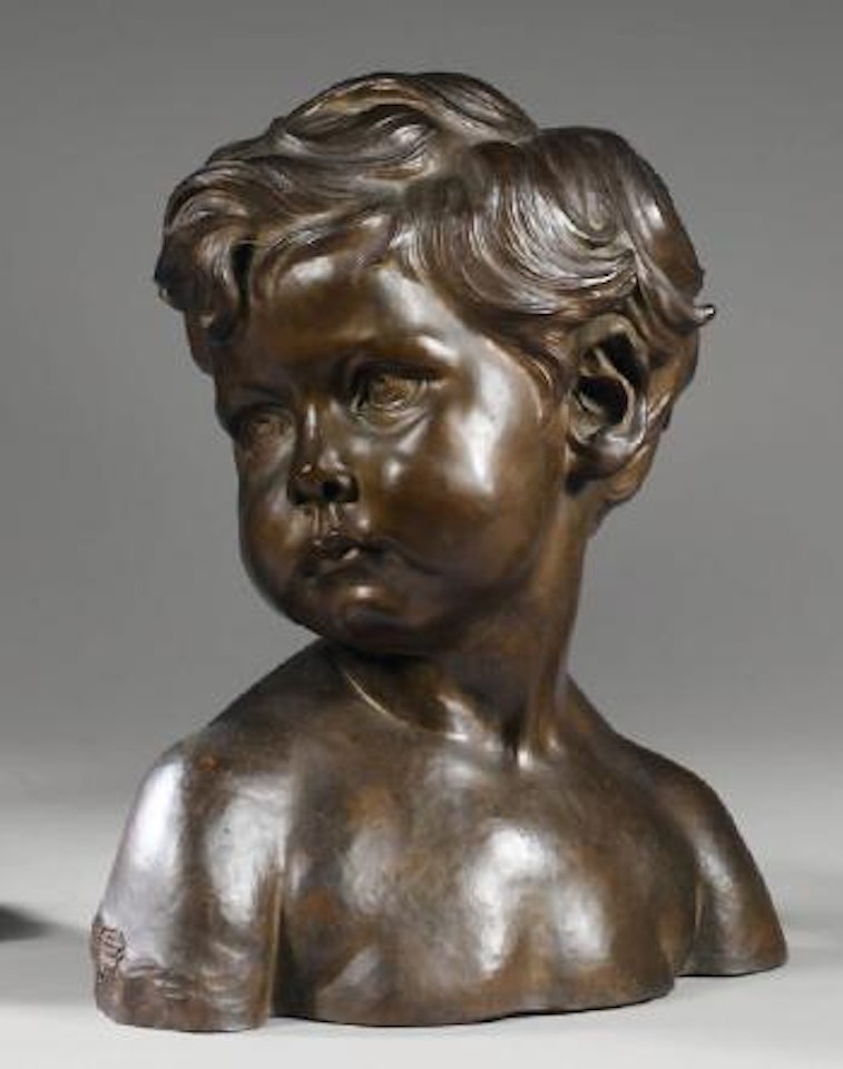 Buste d'enfant bouclé by Aime Jules Dalou