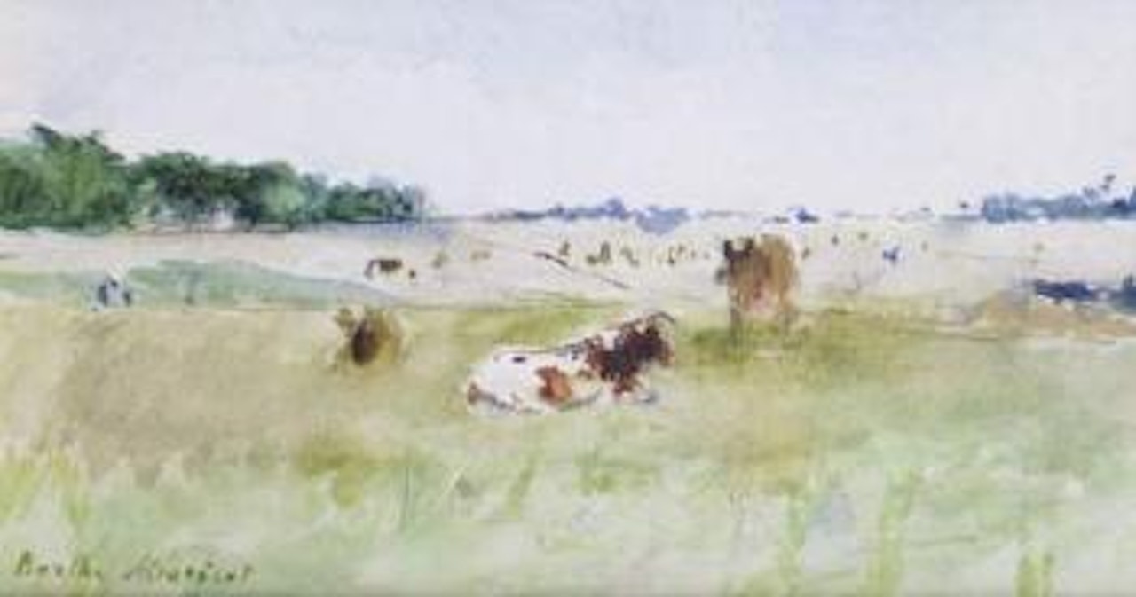 Vaches dans leur pâturage by Berthe Morisot