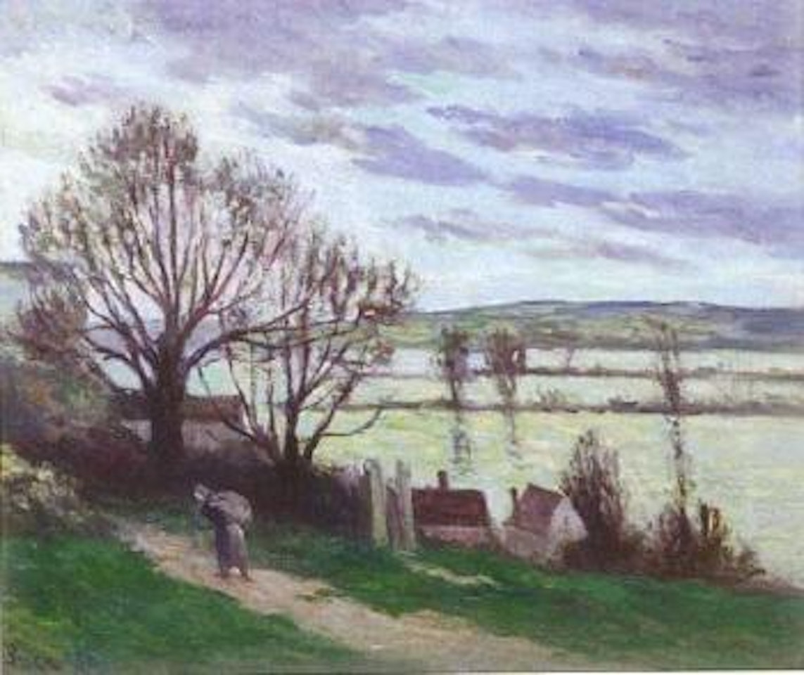 La Seine et les inondations vues de la côte de Rolleboise by Maximilien Luce