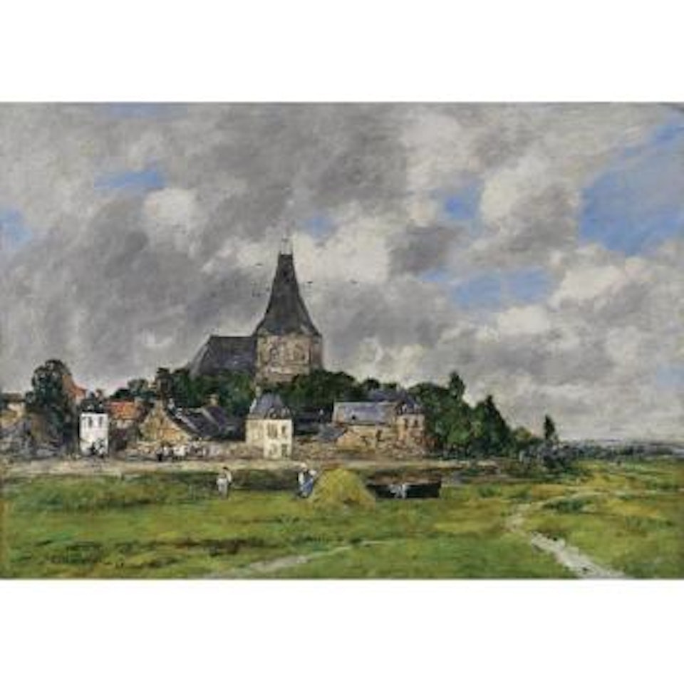 Quillebeuf, L'église Du Grand Canal by Eugène Boudin