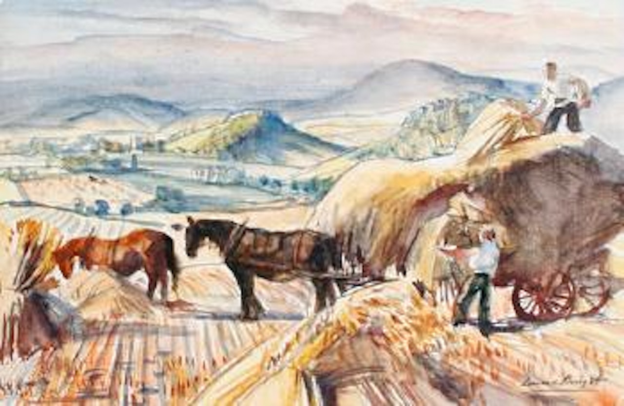 Gathering corn by Laura Knight