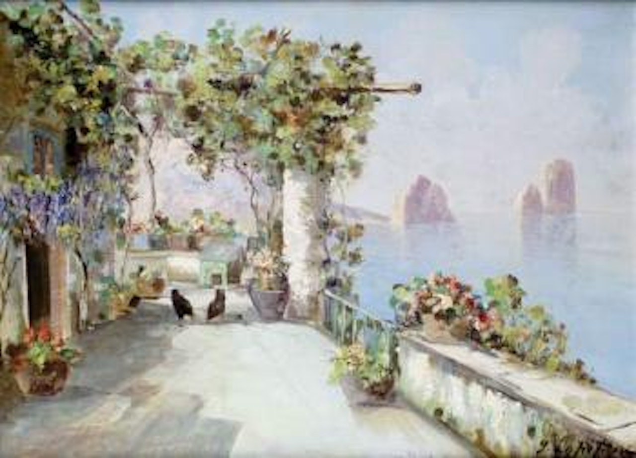 Capri, terrasse sur la mer by Georgij Aleksandrovic Lapschin