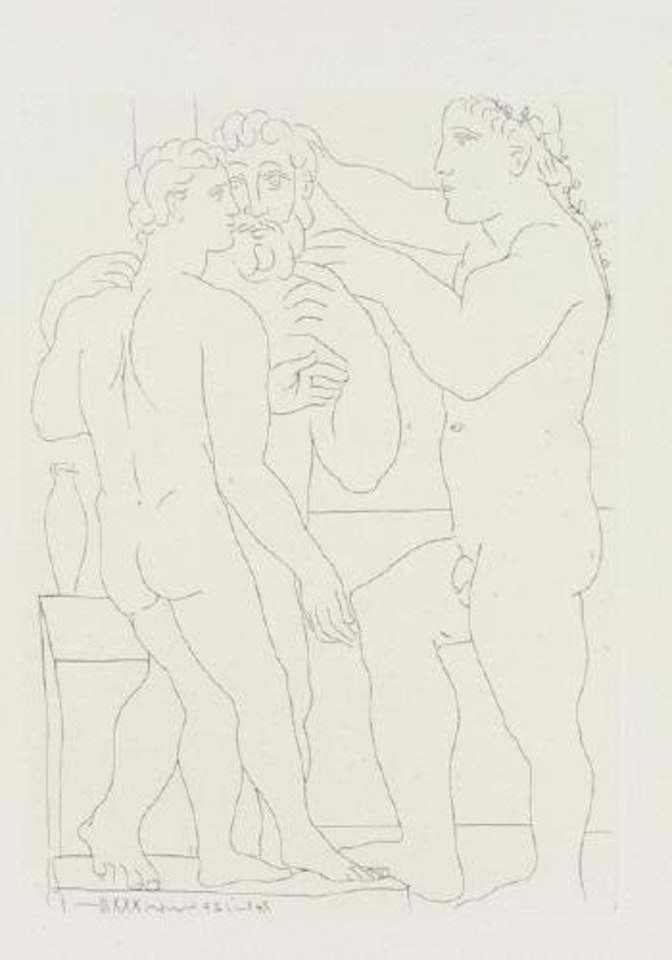 Jeune sculpteur grec avec sa sculpture by Pablo Picasso