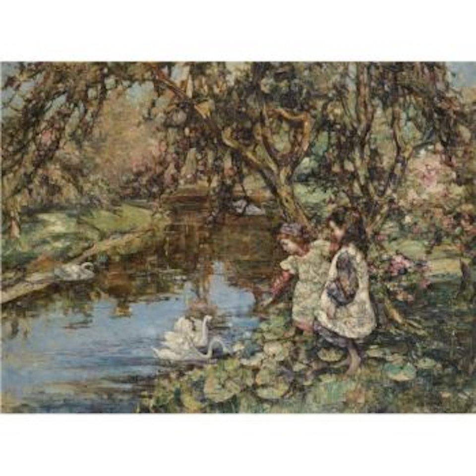 Feeding The Swans by Edward Atkinson Hornel