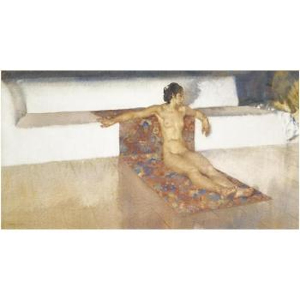 Nude Reclining On A Hispano Moresque Rug by William Russell Flint