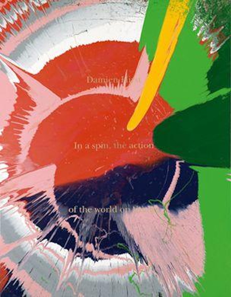 Spin painting - Red Center (In a spin, the action of the world on things) by Damien Hirst