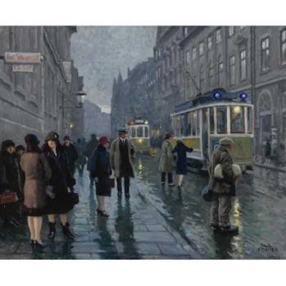 Tramcars On Bredgade Street, Copenhagen by Paul Fischer