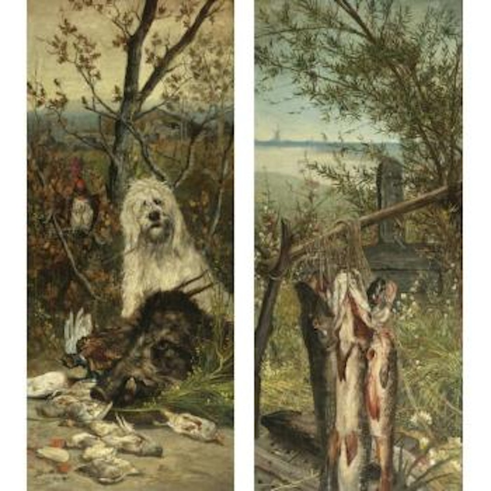 La Chasse, La Pêche: A Pair Of Paintings by Adolphe Monticelli
