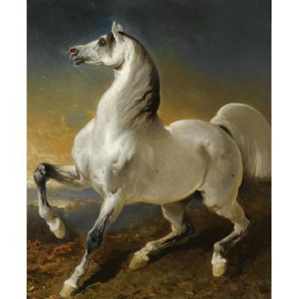 Etalon Gris Effrayé Par L'orage by Alfred de Dreux