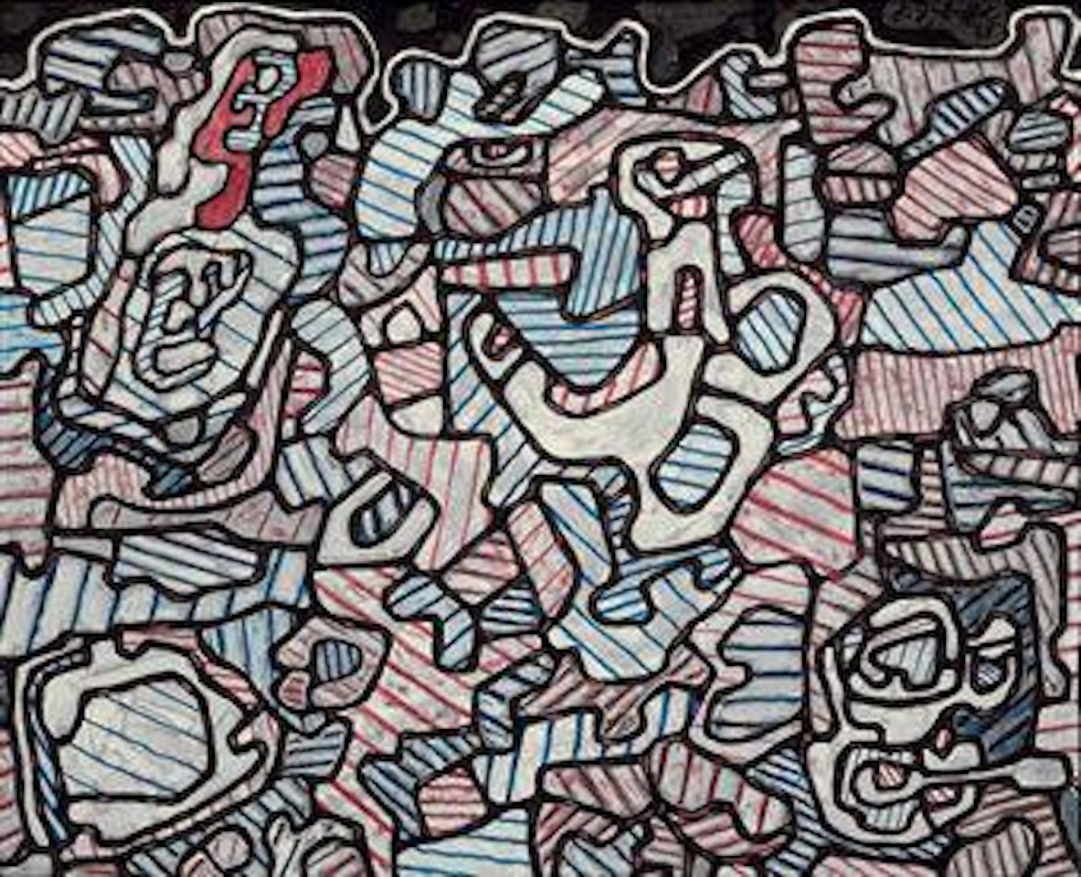 Bouteille, assiette, cafetière et tasse by Jean Dubuffet