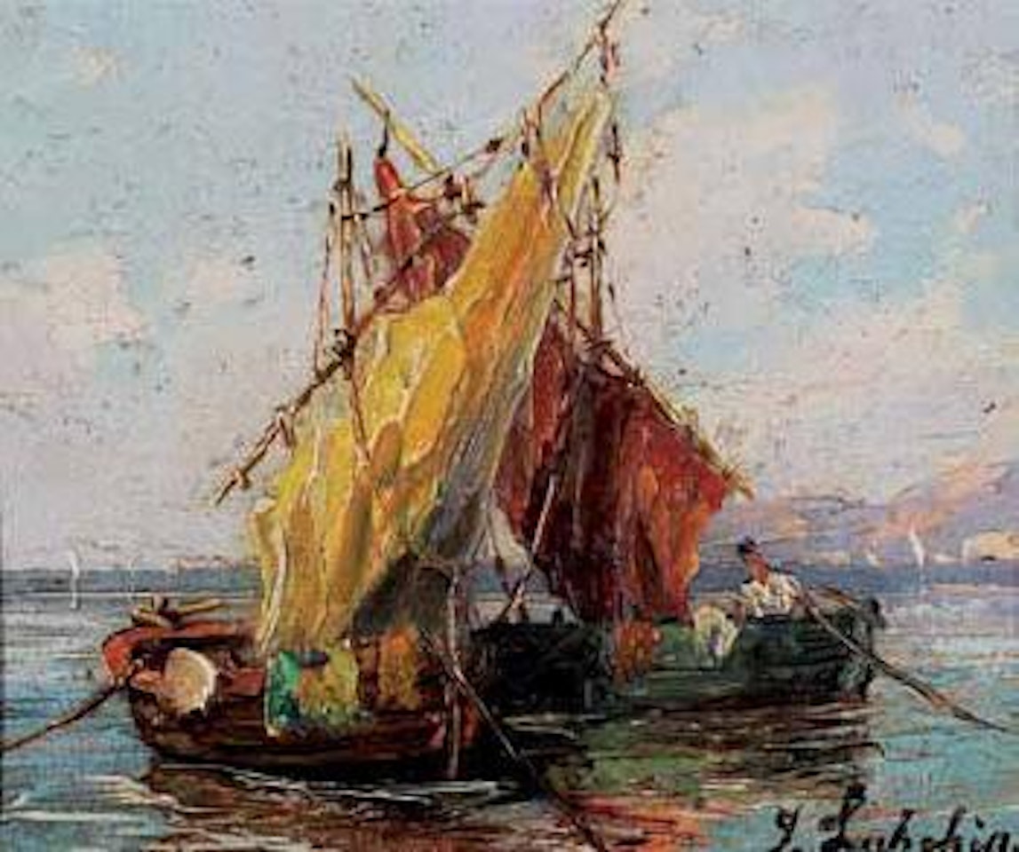 Barques de pêcheurs by Georgij Aleksandrovic Lapschin