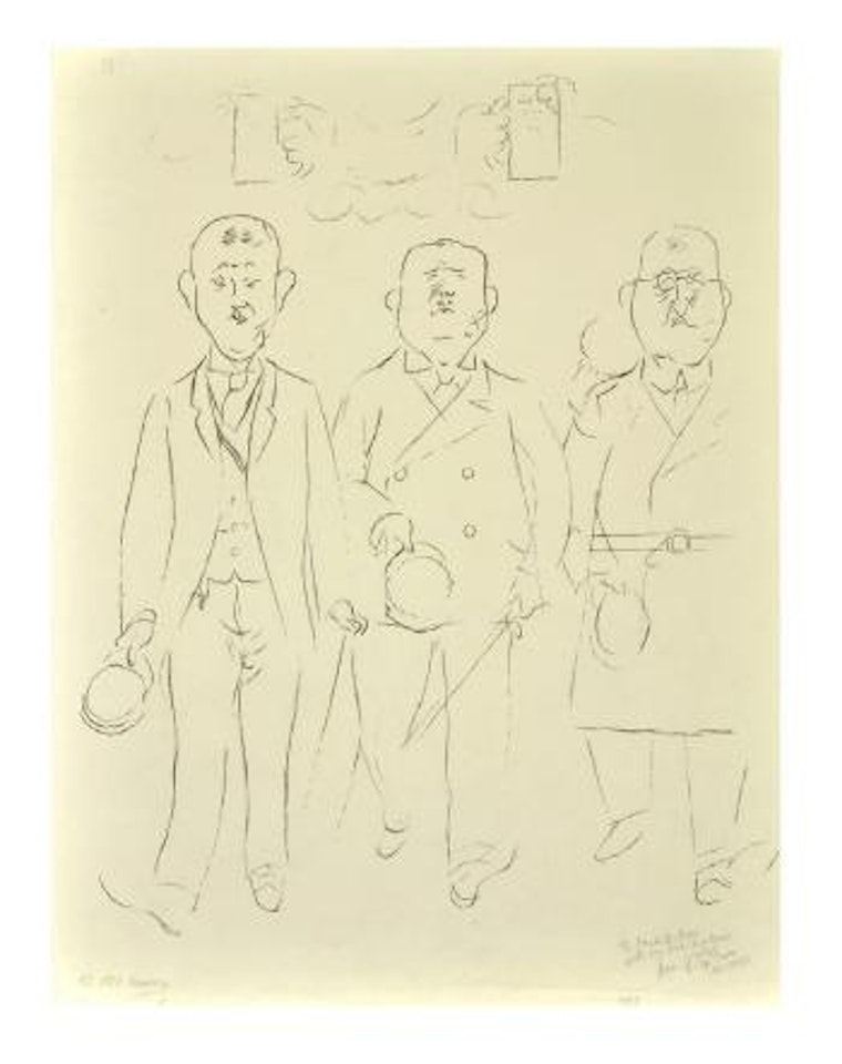 Three gentlemen by George Grosz