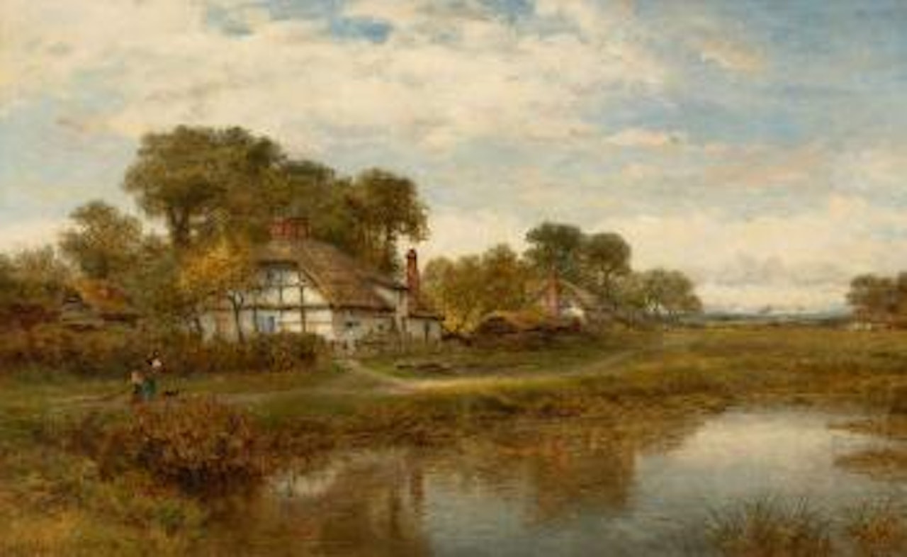 Worcester cottages by Benjamin Williams Leader
