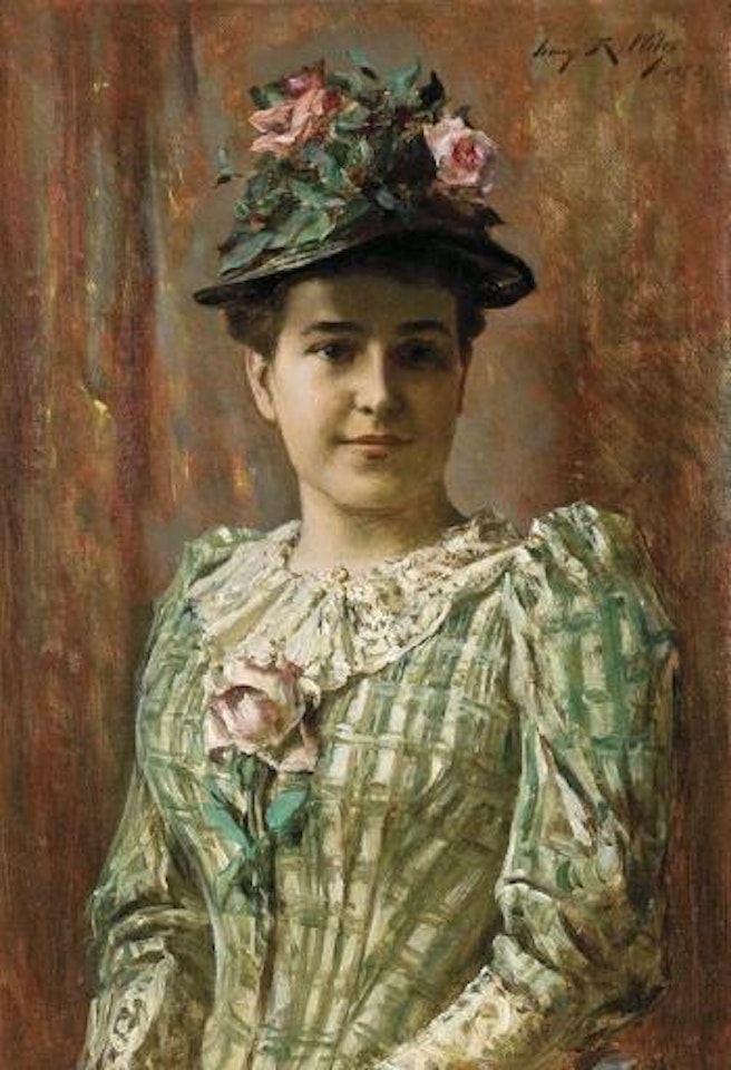The flowered hat by Irving Ramsey Wiles