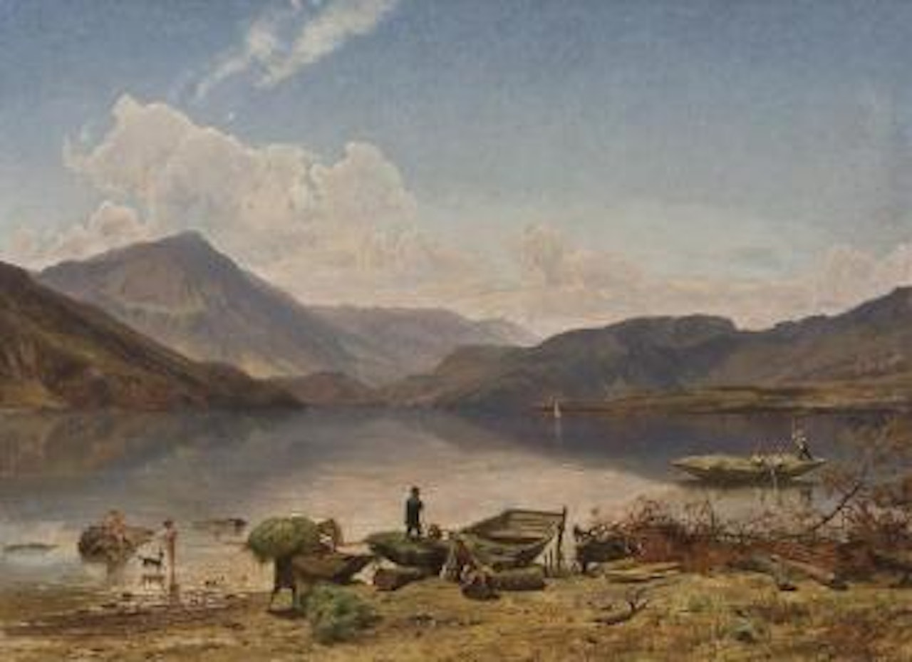A view of Lake Albano, Italy by Worthington Whittredge