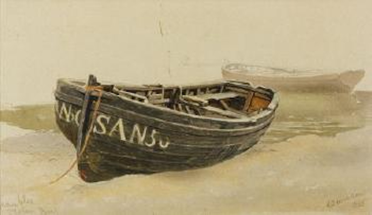 A Pair of Mumbles Oyster Boats by Edward Duncan