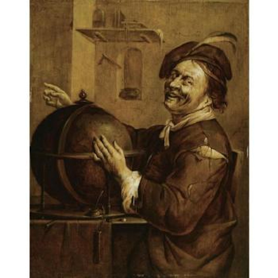 Laughing Democritus, Seated Next To A Terrestrial Globe by Jacob Duck