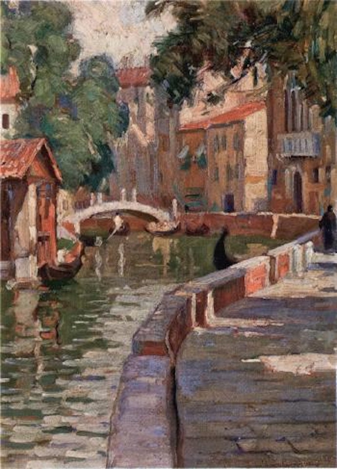 Venetian canal by Aldro Thompson Hibbard