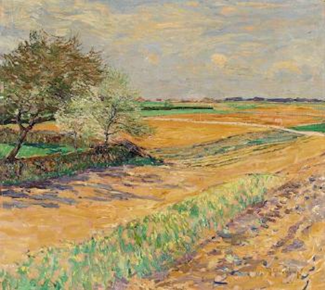 Fruhlingslandschaft bei Wittlaer am Niederrhein by Max Clarenbach