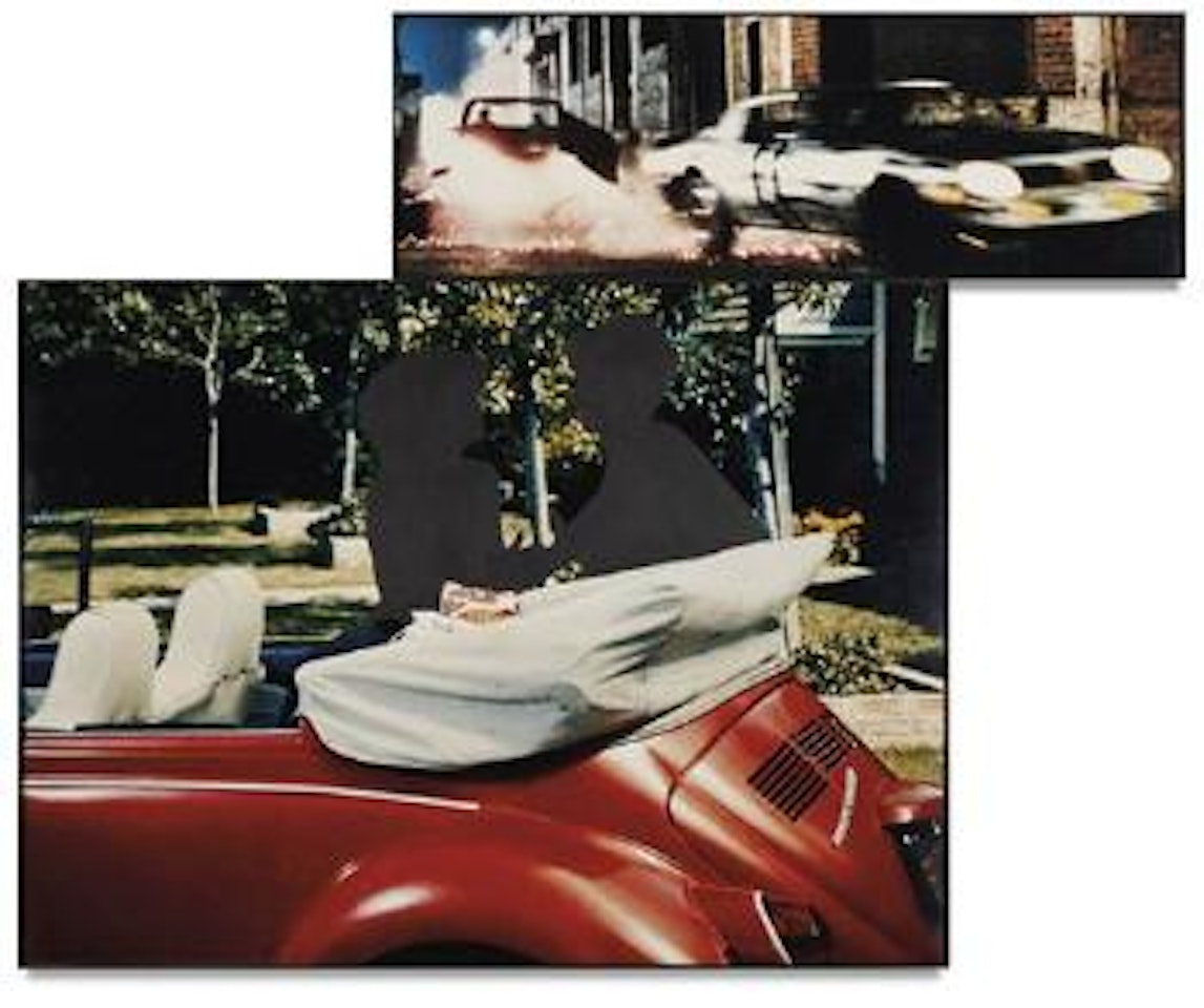 Two Cars, One Red, in Different Environments by John Baldessari