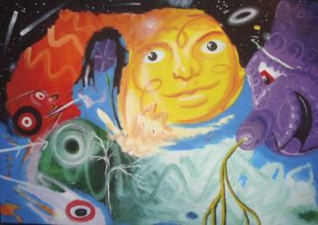 Solsu n Luis Violetch by Kenny Scharf