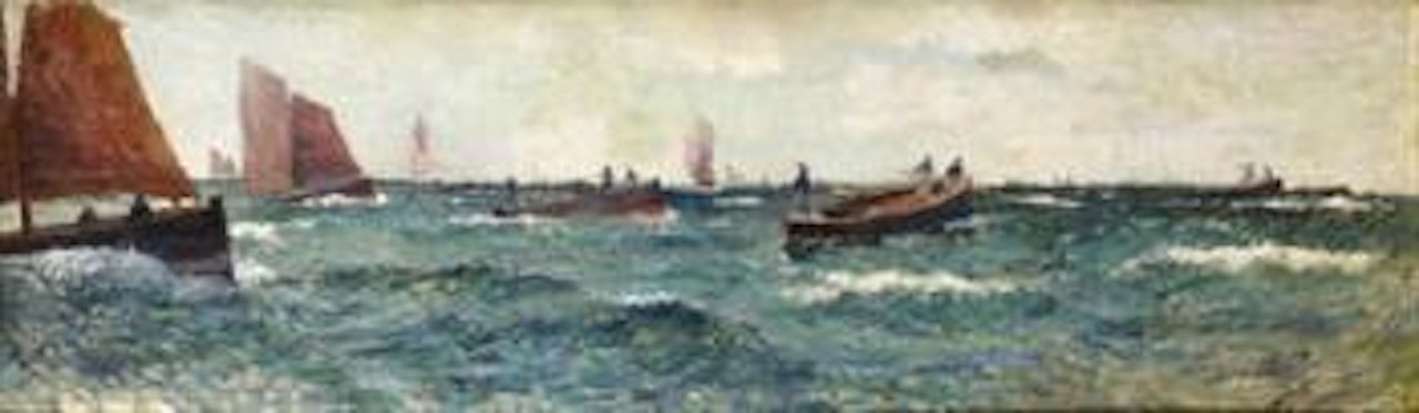 Sardiniers à la pêche by Henry Moret
